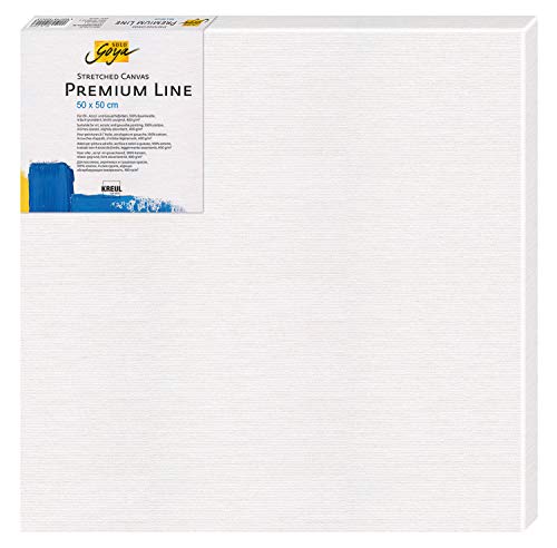 KREUL 505050 - Solo Goya Stretched Canvas Premium Line, Keilrahmen 50 x 50 cm in Premiumqualität, Leinwand aus Baumwolle 4 fach grundiert, ideal für Öl-, Acryl- und Gouachefarben von Kreul