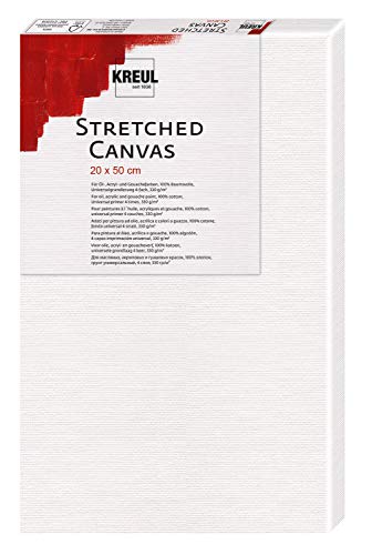 KREUL 592050 - Stretched Canvas, Keilrahmen 20 x 50 cm in Einsteigerqualität, ideal für Acryl- und Gouachefarben, Leinwand aus Baumwolle 4 fach grundiert von Kreul