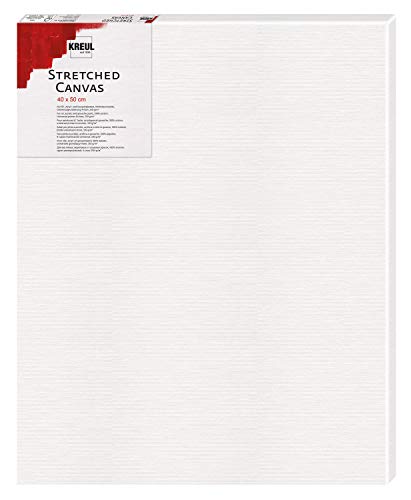 KREUL 594050 - Stretched Canvas, Keilrahmen 40 x 50 cm in Einsteigerqualität, ideal für Acryl- und Gouachefarben, Leinwand aus Baumwolle 4 fach grundiert von Kreul