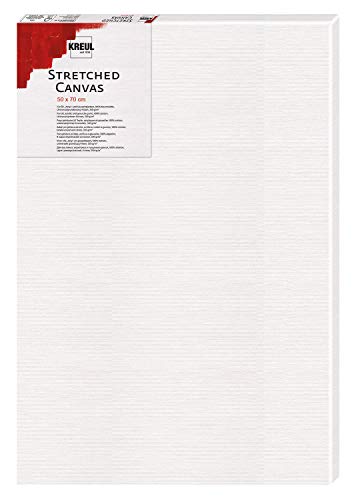 KREUL 595070 - Stretched Canvas, Keilrahmen 50 x 70 cm in Einsteigerqualität, ideal für Acryl- und Gouachefarben, Leinwand aus Baumwolle 4 fach grundiert von Kreul