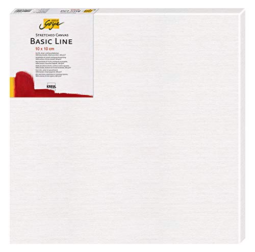 Kreul 61010 - Solo Goya Stretched Canvas Basic Line, Keilrahmen 10 x 10 cm, mit Leinwand aus Baumwolle 4 fach grundiert, ideal für Öl, Acryl-und Gouachefarben von Kreul