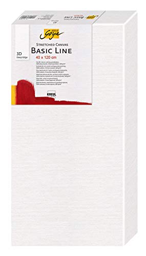 KREUL 644012 - Solo Goya 3D Stretched Canvas Basic Line, Keilrahmen 40 x 120 cm, extra tief ca. 3,8 cm, 100 % Baumwolle 4 fach grundiert, ideal für Öl-, Acryl- und Gouachefarben von Kreul