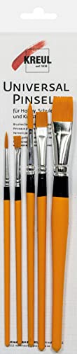KREUL 723032 - Universalpinsel Synthetics Set, für Hobby, Schule und Kunst, 3 Flachpinsel in den Größen 6, 12 und 16 sowie 2 Rundpinsel in den Größen 4 und 8 KREUL 723032 - Universalpinsel Synthetics Set, für Hobby, Schule und Kunst, 3 Flachpinsel in den Größen 6, 12 und 16 sowie 2 Rundpinsel in den Größen 4 und 8 von Kreul
