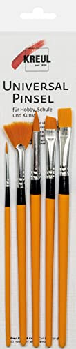 KREUL 723033 - Universalpinsel Synthetics Set, für Hobby, Schule und Kunst, ein Flachpinsel Größe 12, zwei Rundpinsel in den Größen 2 und 10, ein Fächerpinsel Größe 4 und ein Pinsel schräg Größe 10 KREUL 723033 - Universalpinsel Synthetics Set, für Hobby, Schule und Kunst, ein Flachpinsel Größe 12, zwei Rundpinsel in den Größen 2 und 10, ein Fächerpinsel Größe 4 und ein Pinsel schräg Größe 10 von Kreul