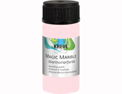 KREUL 73234 - Magic Marble Marmorierfarbe Matt, 20 ml Glas in Mademoiselle Rosé, matte Tauchmarmorierfarbe für zufällige Musterungen und einzigartige Farbeffekte von Kreul