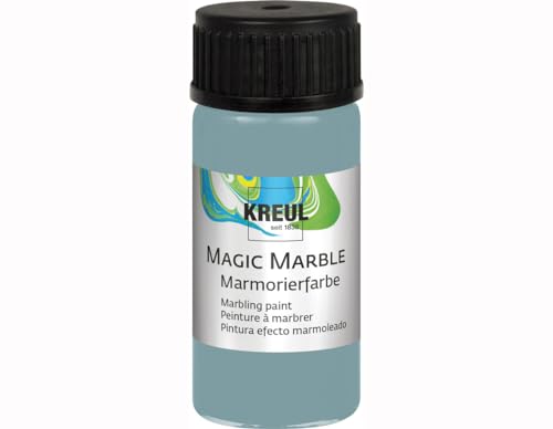 KREUL 73235 - Magic Marble Marmorierfarbe Matt, 20 ml Glas in Sir Petrol, matte Tauchmarmorierfarbe für zufällige Musterungen und einzigartige Farbeffekte von Kreul