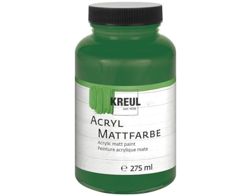 Kreul 75022 - Acryl Mattfarbe, für groß Anmalprojekte wie Tische, Stühle, Kommoden und Holzschränke, cremig deckende, schnelltrocknende Farbe auf Wasserbasis, 275 ml Kunststoffglas, grün Kreul 75022 - Acryl Mattfarbe, für groß Anmalprojekte wie Tische, Stühle, Kommoden und Holzschränke, cremig deckende, schnelltrocknende Farbe auf Wasserbasis, 275 ml Kunststoffglas, grün von Kreul