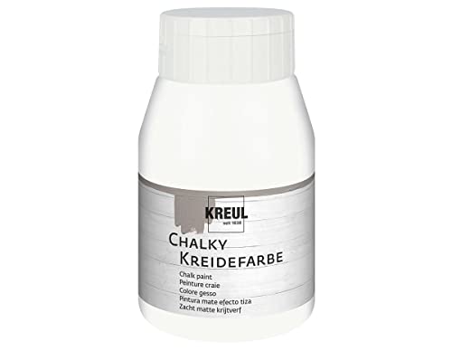 KREUL 75111 - Chalky Kreidefarbe, White Cotton, 500 ml Kunststoffflasche, sanft - matte Farbe, cremig deckend, schnelltrocknend, für Effekte im Used Look KREUL 75111 - Chalky Kreidefarbe, White Cotton, 500 ml Kunststoffflasche, sanft - matte Farbe, cremig deckend, schnelltrocknend, für Effekte im Used Look von Kreul