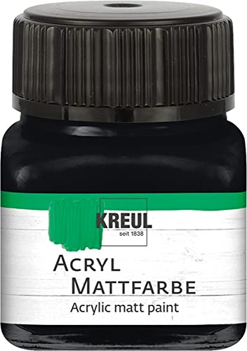 KREUL 75220 - Acryl Mattfarbe, schwarz im 20 ml Glas, cremig deckende, schnelltrocknende Farbe auf Wasserbasis, für viele verschiedene Untergründe geeignet KREUL 75220 - Acryl Mattfarbe, schwarz im 20 ml Glas, cremig deckende, schnelltrocknende Farbe auf Wasserbasis, für viele verschiedene Untergründe geeignet von Kreul