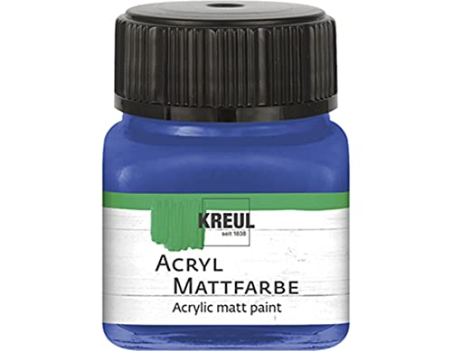 KREUL 75239 - Acryl Mattfarbe, blau im 20 ml Glas, cremig deckende, schnelltrocknende Farbe auf Wasserbasis, für viele verschiedene Untergründe geeignet KREUL 75239 - Acryl Mattfarbe, blau im 20 ml Glas, cremig deckende, schnelltrocknende Farbe auf Wasserbasis, für viele verschiedene Untergründe geeignet von Kreul