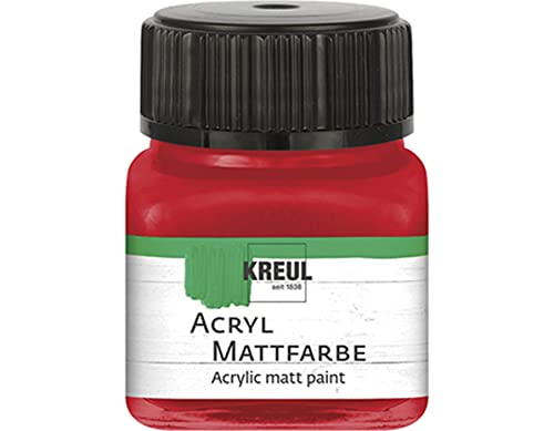 KREUL 75272 - Acryl Mattfarbe, dunkelrot im 20 ml Glas, cremig deckende, schnelltrocknende Farbe auf Wasserbasis, für viele verschiedene Untergründe geeignet von Kreul
