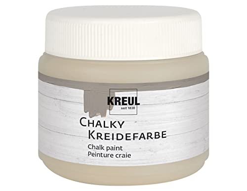 KREUL 75320 - Chalky Kreidefarbe, Noble Nougat in 150 ml Kunststoffdose, sanft - matte Farbe, cremig deckend, schnelltrocknend, für Effekte im Used Look von Kreul