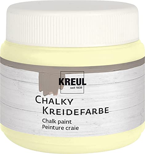 KREUL 75324 - Chalky Kreidefarbe, Sweet Vanilla in 150 ml Kunststoffdose, sanft - matte Farbe, cremig deckend, schnelltrocknend, für Effekte im Used Look von Kreul