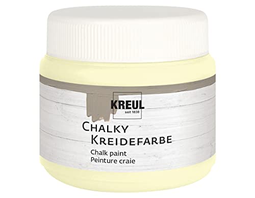 KREUL 75324 - Chalky Kreidefarbe, Sweet Vanilla in 150 ml Kunststoffdose, sanft - matte Farbe, cremig deckend, schnelltrocknend, für Effekte im Used Look von Kreul