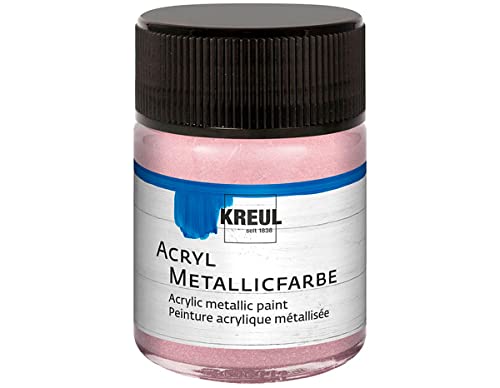 KREUL 77586 - Acryl Metallicfarbe, 50 ml Glas in metallic roségold, glamouröse Acrylfarbe mit Metalliceffekt auf Wasserbasis, cremig deckend, schnelltrocknend und wasserfest KREUL 77586 - Acryl Metallicfarbe, 50 ml Glas in metallic roségold, glamouröse Acrylfarbe mit Metalliceffekt auf Wasserbasis, cremig deckend, schnelltrocknend und wasserfest von Kreul