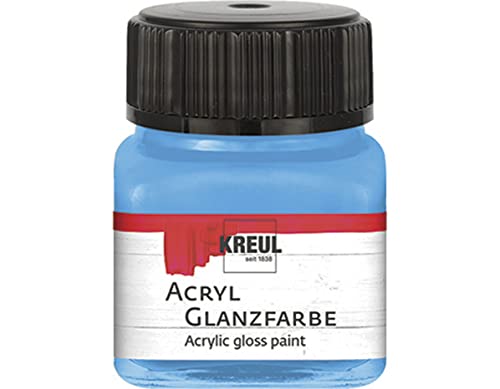KREUL 79214 - Acryl Glanzfarbe, 20 ml Glas in himmelblau, glänzend-glatte Acrylfarbe zum Anmalen und Basteln, auf Wasserbasis, speichelecht, schnelltrocknend und deckend KREUL 79214 - Acryl Glanzfarbe, 20 ml Glas in himmelblau, glänzend-glatte Acrylfarbe zum Anmalen und Basteln, auf Wasserbasis, speichelecht, schnelltrocknend und deckend von Kreul