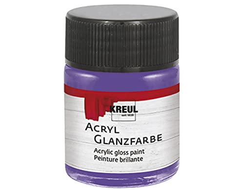 KREUL 79525 - Acryl Glanzfarbe, 50 ml Glas in violett, glänzend-glatte Acrylfarbe zum Anmalen und Basteln, auf Wasserbasis, speichelecht, schnelltrocknend und deckend KREUL 79525 - Acryl Glanzfarbe, 50 ml Glas in violett, glänzend-glatte Acrylfarbe zum Anmalen und Basteln, auf Wasserbasis, speichelecht, schnelltrocknend und deckend von Kreul