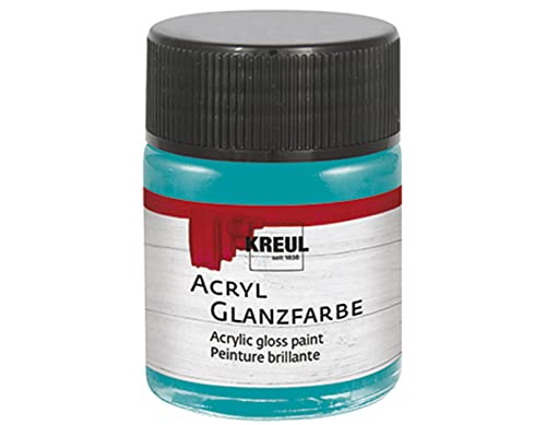 KREUL 79527 - Acryl Glanzfarbe, 50 ml Glas in türkis, glänzend-glatte Acrylfarbe zum Anmalen und Basteln, auf Wasserbasis, speichelecht, schnelltrocknend und deckend KREUL 79527 - Acryl Glanzfarbe, 50 ml Glas in türkis, glänzend-glatte Acrylfarbe zum Anmalen und Basteln, auf Wasserbasis, speichelecht, schnelltrocknend und deckend von Kreul