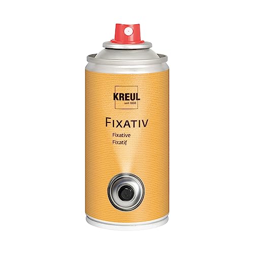 KREUL 800150 - Solo Goya Fixativ, 150 ml Spraydose, hochtransparenter, nicht glänzender Schutzfilm für Kreide-, Kohle- und Buntstiftzeichnungen sowie für Tempera- und Aquarellfarben von Kreul