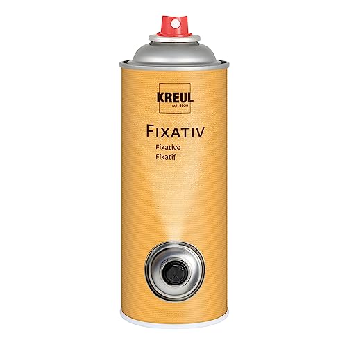 KREUL 800400 - Fixativ, 400 ml Spraydose, hochtransparenter, nicht glänzender Schutzfilm für Kreide-, Kohle- und Buntstiftzeichnungen sowie für Tempera- und Aquarellfarben von Kreul