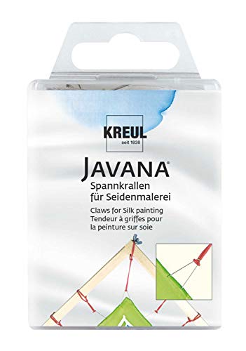 KREUL 810024 - Javana Spannkrallen für Seidenmalerei, mit Gummiringen zum Befestigen, 24 Stück von Kreul