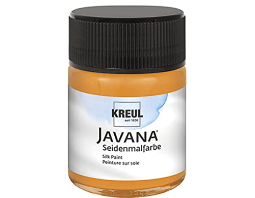 KREUL 8102 - Javana Seidenmalfarbe im 50 ml Glas, orange, hochpigmentierte und brillante Farbe auf Wasserbasis, mit fließend flüssigem Charakter, dringt tief in die Fasern ein von Kreul