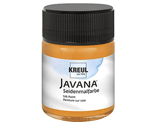 KREUL 8102 - Javana Seidenmalfarbe im 50 ml Glas, orange, hochpigmentierte und brillante Farbe auf Wasserbasis, mit fließend flüssigem Charakter, dringt tief in die Fasern ein von Kreul