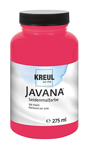 Kreul 8103-275 - Javana Seidenmalfarbe 275 ml, rot, hochpigmentierte und brillante Farbe auf Wasserbasis, mit fließend flüssigem Charakter, dringt tief in die Fasern ein von Kreul