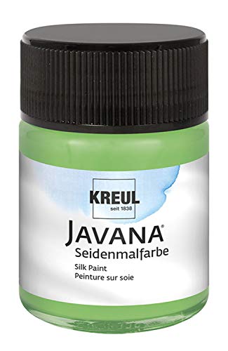 KREUL 8106 - Javana Seidenmalfarbe im 50 ml Glas, grün, hochpigmentierte und brillante Farbe auf Wasserbasis, mit fließend flüssigem Charakter, dringt tief in die Fasern ein von Kreul
