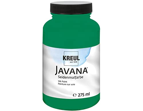 KREUL 8112-275 - Javana Seidenmalfarbe 275 ml, dunkelgrün, hochpigmentierte und brillante Farbe auf Wasserbasis, mit fließend flüssigem Charakter, dringt tief in die Fasern ein von Kreul