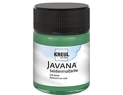 KREUL 8112 - Javana Seidenmalfarbe im 50 ml Glas, dunkelgrün, hochpigmentierte und brillante Farbe auf Wasserbasis, mit fließend flüssigem Charakter, dringt tief in die Fasern ein KREUL 8112 - Javana Seidenmalfarbe im 50 ml Glas, dunkelgrün, hochpigmentierte und brillante Farbe auf Wasserbasis, mit fließend flüssigem Charakter, dringt tief in die Fasern ein von Kreul