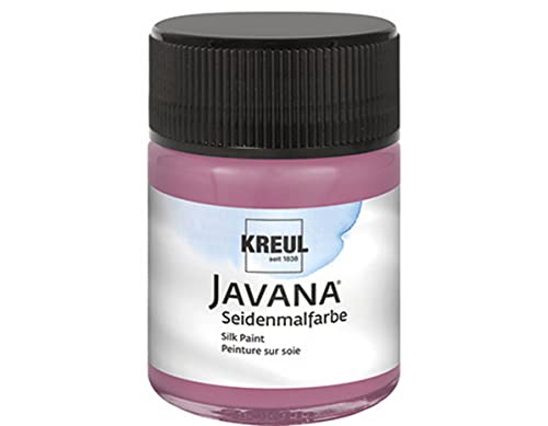 KREUL 8117 - Javana Seidenmalfarbe im 50 ml Glas, bordeaux, hochpigmentierte und brillante Farbe auf Wasserbasis, mit fließend flüssigem Charakter, dringt tief in die Fasern ein von Kreul
