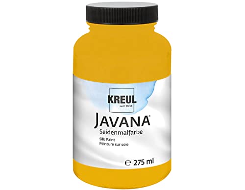 KREUL 8122-275 - Javana Seidenmalfarbe 275 ml, sonnengelb, hochpigmentierte und brillante Farbe auf Wasserbasis, mit fließend flüssigem Charakter, dringt tief in die Fasern ein von Kreul