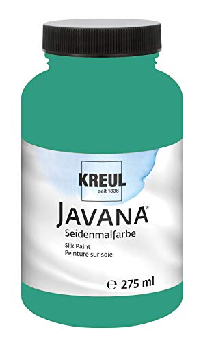 KREUL 8126-275 - Javana Seidenmalfarbe 275 ml, farngrün, hochpigmentierte und brillante Farbe auf Wasserbasis, mit fließend flüssigem Charakter, dringt tief in die Fasern ein von Kreul
