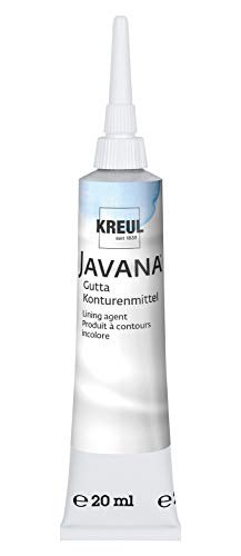KREUL 8130 - Javana Gutta Konturenmittel, 20 ml Tube, gebrauchsfertig für farblose Konturen bei der Seidenmalerei, mit Feinspritzdüse von Kreul
