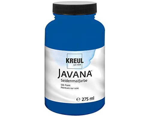 KREUL 8132-275 - Javana Seidenmalfarbe 275 ml, royalblau, hochpigmentierte und brillante Farbe auf Wasserbasis, mit fließend flüssigem Charakter, dringt tief in die Fasern ein von Kreul