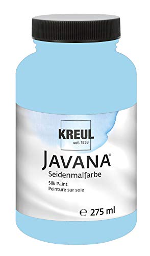 KREUL 8133-275 - Javana Seidenmalfarbe 275 ml, himmelblau, hochpigmentierte und brillante Farbe auf Wasserbasis, mit fließend flüssigem Charakter, dringt tief in die Fasern ein von Kreul