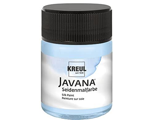 Kreul 8133 - Javana Seidenmalfarbe im 50 ml Glas, himmelblau, hochpigmentierte und brillante Farbe auf Wasserbasis, mit fließend flüssigem Charakter, dringt tief in die Fasern ein von Kreul