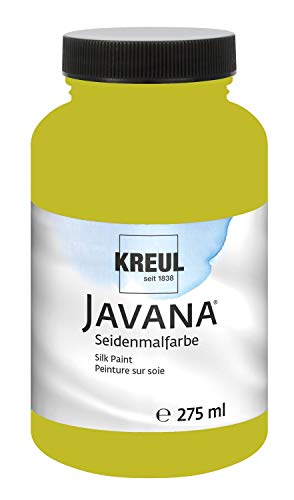 Kreul 8140-275 - Javana Seidenmalfarbe 275 ml, kiwi, hochpigmentierte und brillante Farbe auf Wasserbasis, mit fließend flüssigem Charakter, dringt tief in die Fasern ein von Kreul