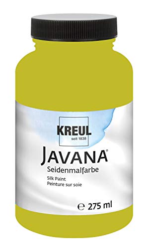 KREUL 8140-275 - Javana Seidenmalfarbe 275 ml, kiwi, hochpigmentierte und brillante Farbe auf Wasserbasis, mit fließend flüssigem Charakter, dringt tief in die Fasern ein von Kreul