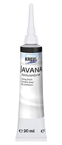 KREUL 815120SB - Javana Seidenmalerei Konturenfarbe für Stoffe, 20 ml Tube mit Feinspritzdüse, schwarz von Kreul