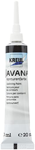 KREUL 815120SB - Javana Seidenmalerei Konturenfarbe für Stoffe, 20 ml Tube mit Feinspritzdüse, schwarz von Kreul