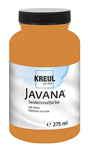 KREUL 8156-275 - Javana Seidenmalfarbe 275 ml, cognac, hochpigmentierte und brillante Farbe auf Wasserbasis, mit fließend flüssigem Charakter, dringt tief in die Fasern ein von Kreul