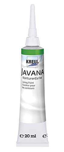KREUL 815920 - Javana Seidenmalerei Konturenfarbe für Stoffe, 20 ml Tube mit Feinspritzdüse, grün von Kreul