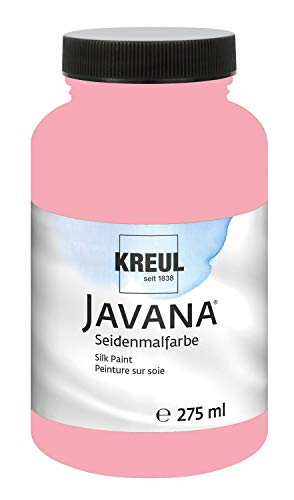 Kreul 8171-275 - Javana Seidenmalfarbe 275 ml, rosé, hochpigmentierte und brillante Farbe auf Wasserbasis, mit fließend flüssigem Charakter, dringt tief in die Fasern ein von Kreul