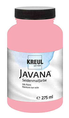 KREUL 8171-275 - Javana Seidenmalfarbe 275 ml, rosé, hochpigmentierte und brillante Farbe auf Wasserbasis, mit fließend flüssigem Charakter, dringt tief in die Fasern ein von Kreul