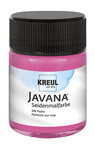 KREUL 8174 - Javana Seidenmalfarbe im 50 ml Glas, magenta, hochpigmentierte und brillante Farbe auf Wasserbasis, mit fließend flüssigem Charakter, dringt tief in die Fasern ein von Kreul
