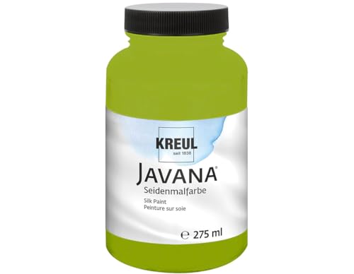Kreul 8193-275 - Javana Seidenmalfarbe 275 ml, maigrün, hochpigmentierte und brillante Farbe auf Wasserbasis, mit fließend flüssigem Charakter, dringt tief in die Fasern ein von Kreul