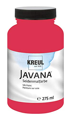 KREUL 8194-275 - Javana Seidenmalfarbe 275 ml, cherry, hochpigmentierte und brillante Farbe auf Wasserbasis, mit fließend flüssigem Charakter, dringt tief in die Fasern ein von Kreul