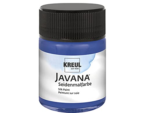 KREUL 8195 - Javana Seidenmalfarbe im 50 ml Glas, lapisblau, hochpigmentierte und brillante Farbe auf Wasserbasis, mit fließend flüssigem Charakter, dringt tief in die Fasern ein von Kreul